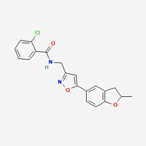 2-chloro-N-{[5-(2-methyl-2,3-dihydro-1-benzofuran-5-yl)-1,2-oxazol-3-yl]methyl}benzamide