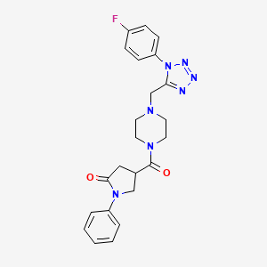 4-(4-{[1-(4-fluorophenyl)-1H-1,2,3,4-tetrazol-5-yl]methyl}piperazine-1-carbonyl)-1-phenylpyrrolidin-2-one