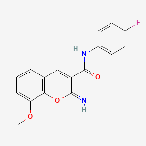 N-(4-fluorophenyl)-2-imino-8-methoxy-2H-chromene-3-carboxamide