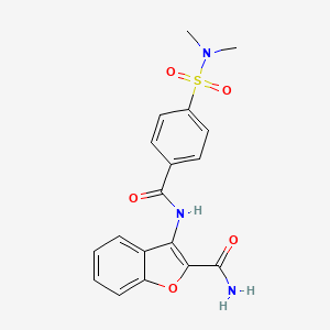 molecular formula C18H17N3O5S B6579209 3-[4-(dimethylsulfamoyl)benzamido]-1-benzofuran-2-carboxamide CAS No. 327105-75-9