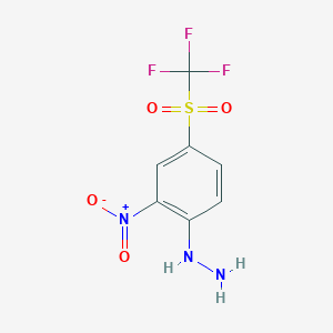 molecular formula C7H6F3N3O4S B6579248 Hydrazine, [2-nitro-4-[(trifluoromethyl)sulfonyl]phenyl]- CAS No. 1869-28-9