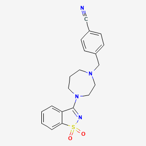molecular formula C20H20N4O2S B6579287 4-[[4-(1,1-dioxo-1,2-benzothiazol-3-yl)-1,4-diazepan-1-yl]methyl]benzonitrile CAS No. 2548975-13-7