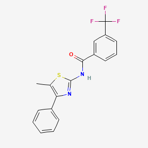molecular formula C18H13F3N2OS B6579768 N-(5-methyl-4-phenyl-1,3-thiazol-2-yl)-3-(trifluoromethyl)benzamide CAS No. 330189-81-6