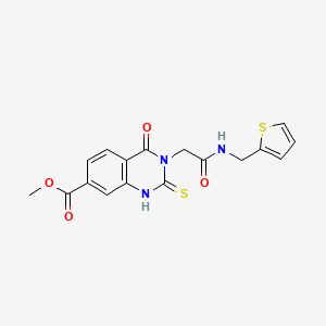 molecular formula C17H15N3O4S2 B6579836 methyl 4-oxo-2-sulfanylidene-3-({[(thiophen-2-yl)methyl]carbamoyl}methyl)-1,2,3,4-tetrahydroquinazoline-7-carboxylate CAS No. 946216-09-7