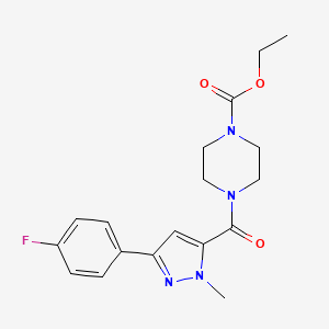 ethyl 4-[3-(4-fluorophenyl)-1-methyl-1H-pyrazole-5-carbonyl]piperazine-1-carboxylate