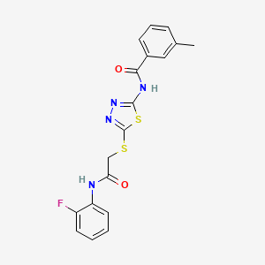 N-[5-({[(2-fluorophenyl)carbamoyl]methyl}sulfanyl)-1,3,4-thiadiazol-2-yl]-3-methylbenzamide