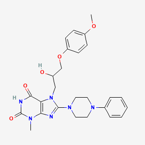 7-[2-hydroxy-3-(4-methoxyphenoxy)propyl]-3-methyl-8-(4-phenylpiperazin-1-yl)-2,3,6,7-tetrahydro-1H-purine-2,6-dione