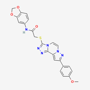 molecular formula C23H18N6O4S B6580584 N-(1,3-BENZODIOXOL-5-YL)-2-{[9-(4-METHOXYPHENYL)PYRAZOLO[1,5-A][1,2,4]TRIAZOLO[3,4-C]PYRAZIN-3-YL]SULFANYL}ACETAMIDE CAS No. 1207042-50-9