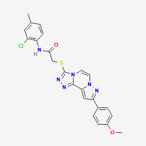 molecular formula C23H19ClN6O2S B6580612 N-(2-CHLORO-4-METHYLPHENYL)-2-{[9-(4-METHOXYPHENYL)PYRAZOLO[1,5-A][1,2,4]TRIAZOLO[3,4-C]PYRAZIN-3-YL]SULFANYL}ACETAMIDE CAS No. 1207025-39-5
