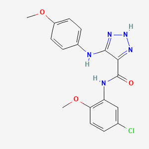 molecular formula C17H16ClN5O3 B6580645 N-(5-chloro-2-methoxyphenyl)-5-[(4-methoxyphenyl)amino]-1H-1,2,3-triazole-4-carboxamide CAS No. 1206987-80-5