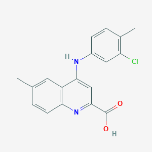 B6580766 4-[(3-chloro-4-methylphenyl)amino]-6-methylquinoline-2-carboxylic acid CAS No. 1030089-78-1