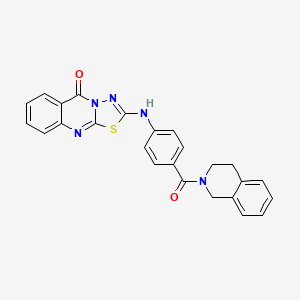 B6580792 2-{[4-(1,2,3,4-tetrahydroisoquinoline-2-carbonyl)phenyl]amino}-5H-[1,3,4]thiadiazolo[2,3-b]quinazolin-5-one CAS No. 1111050-78-2