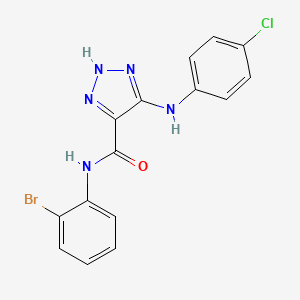 molecular formula C15H11BrClN5O B6580854 N-(2-bromophenyl)-5-[(4-chlorophenyl)amino]-1H-1,2,3-triazole-4-carboxamide CAS No. 1207032-79-8