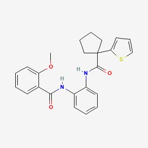 molecular formula C24H24N2O3S B6581375 2-methoxy-N-{2-[1-(thiophen-2-yl)cyclopentaneamido]phenyl}benzamide CAS No. 1207036-81-4