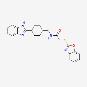 molecular formula C23H24N4O2S B6581378 N-{[4-(1H-1,3-benzodiazol-2-yl)cyclohexyl]methyl}-2-(1,3-benzoxazol-2-ylsulfanyl)acetamide CAS No. 1206998-58-4