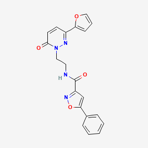 molecular formula C20H16N4O4 B6581414 N-{2-[3-(furan-2-yl)-6-oxo-1,6-dihydropyridazin-1-yl]ethyl}-5-phenyl-1,2-oxazole-3-carboxamide CAS No. 1207006-50-5