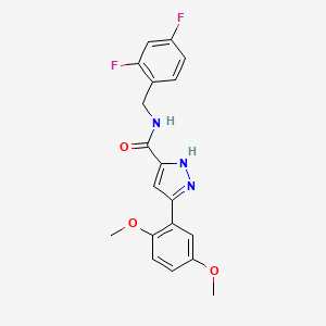 molecular formula C19H17F2N3O3 B6581432 N-[(2,4-difluorophenyl)methyl]-5-(2,5-dimethoxyphenyl)-1H-pyrazole-3-carboxamide CAS No. 1239511-03-5