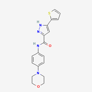 molecular formula C18H18N4O2S B6581447 N-[4-(morpholin-4-yl)phenyl]-5-(thiophen-2-yl)-1H-pyrazole-3-carboxamide CAS No. 1239047-70-1