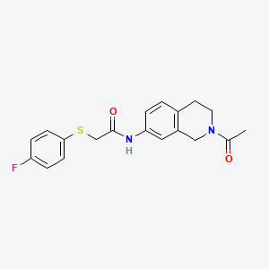 molecular formula C19H19FN2O2S B6581519 N-(2-acetyl-1,2,3,4-tetrahydroisoquinolin-7-yl)-2-[(4-fluorophenyl)sulfanyl]acetamide CAS No. 1207055-52-4