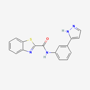 molecular formula C17H12N4OS B6581583 N-[3-(1H-pyrazol-3-yl)phenyl]-1,3-benzothiazole-2-carboxamide CAS No. 1207023-33-3