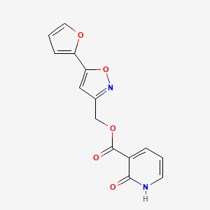 molecular formula C14H10N2O5 B6581776 (5-(Furan-2-yl)isoxazol-3-yl)methyl 2-oxo-1,2-dihydropyridine-3-carboxylate CAS No. 1210695-10-5