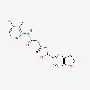molecular formula C21H19ClN2O3 B6581822 N-(3-chloro-2-methylphenyl)-2-[5-(2-methyl-2,3-dihydro-1-benzofuran-5-yl)-1,2-oxazol-3-yl]acetamide CAS No. 1211018-48-2