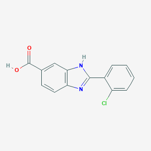 molecular formula C14H9ClN2O2 B065821 1H-Benzimidazole-6-carboxylic acid, 2-(2-chlorophenyl)- CAS No. 174422-13-0
