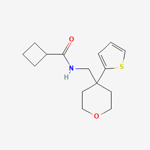 molecular formula C15H21NO2S B6582136 N-{[4-(thiophen-2-yl)oxan-4-yl]methyl}cyclobutanecarboxamide CAS No. 1210847-11-2