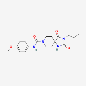 molecular formula C18H24N4O4 B6582557 N-(4-methoxyphenyl)-2,4-dioxo-3-propyl-1,3,8-triazaspiro[4.5]decane-8-carboxamide CAS No. 1021212-86-1