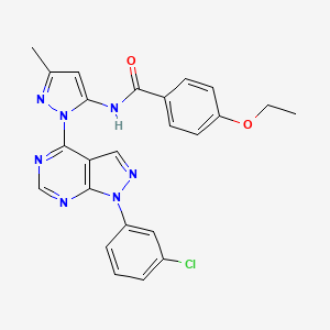 molecular formula C24H20ClN7O2 B6582558 N-{1-[1-(3-chlorophenyl)-1H-pyrazolo[3,4-d]pyrimidin-4-yl]-3-methyl-1H-pyrazol-5-yl}-4-ethoxybenzamide CAS No. 1006003-23-1