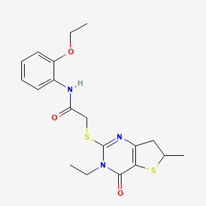 molecular formula C19H23N3O3S2 B6582662 N-(2-ethoxyphenyl)-2-({3-ethyl-6-methyl-4-oxo-3H,4H,6H,7H-thieno[3,2-d]pyrimidin-2-yl}sulfanyl)acetamide CAS No. 851409-76-2