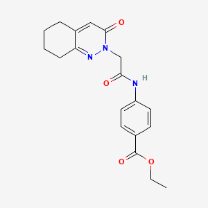 molecular formula C19H21N3O4 B6582861 Benzoic acid, 4-[[2-(5,6,7,8-tetrahydro-3-oxo-2(3H)-cinnolinyl)acetyl]amino]-, ethyl ester CAS No. 931966-98-2