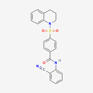 molecular formula C23H19N3O3S B6582908 N-(2-cyanophenyl)-4-(1,2,3,4-tetrahydroquinoline-1-sulfonyl)benzamide CAS No. 477497-31-7