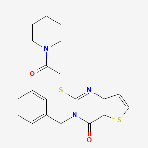 molecular formula C20H21N3O2S2 B6582996 3-benzyl-2-{[2-oxo-2-(piperidin-1-yl)ethyl]sulfanyl}-3H,4H-thieno[3,2-d]pyrimidin-4-one CAS No. 1252912-34-7