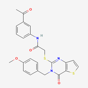 molecular formula C24H21N3O4S2 B6583025 N-(3-acetylphenyl)-2-({3-[(4-methoxyphenyl)methyl]-4-oxo-3H,4H-thieno[3,2-d]pyrimidin-2-yl}sulfanyl)acetamide CAS No. 1252821-98-9