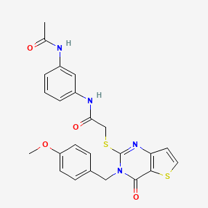 molecular formula C24H22N4O4S2 B6583038 N-(3-acetamidophenyl)-2-({3-[(4-methoxyphenyl)methyl]-4-oxo-3H,4H-thieno[3,2-d]pyrimidin-2-yl}sulfanyl)acetamide CAS No. 1252877-86-3