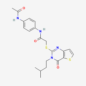 molecular formula C21H24N4O3S2 B6583051 N-(4-acetamidophenyl)-2-{[3-(3-methylbutyl)-4-oxo-3H,4H-thieno[3,2-d]pyrimidin-2-yl]sulfanyl}acetamide CAS No. 1252853-73-8