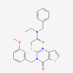 molecular formula C25H25N3O3S2 B6583085 N-benzyl-N-ethyl-2-({3-[(3-methoxyphenyl)methyl]-4-oxo-3H,4H-thieno[3,2-d]pyrimidin-2-yl}sulfanyl)acetamide CAS No. 1252819-52-5