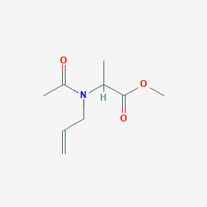 molecular formula C9H15NO3 B065831 Methyl 2-[acetyl(prop-2-enyl)amino]propanoate CAS No. 171817-08-6