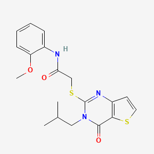 molecular formula C19H21N3O3S2 B6583104 N-(2-methoxyphenyl)-2-{[3-(2-methylpropyl)-4-oxo-3H,4H-thieno[3,2-d]pyrimidin-2-yl]sulfanyl}acetamide CAS No. 1252816-63-9
