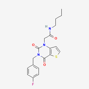 molecular formula C19H20FN3O3S B6583122 N-butyl-2-{3-[(4-fluorophenyl)methyl]-2,4-dioxo-1H,2H,3H,4H-thieno[3,2-d]pyrimidin-1-yl}acetamide CAS No. 1252863-60-7