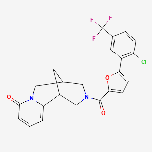 11-{5-[2-chloro-5-(trifluoromethyl)phenyl]furan-2-carbonyl}-7,11-diazatricyclo[7.3.1.0^{2,7}]trideca-2,4-dien-6-one