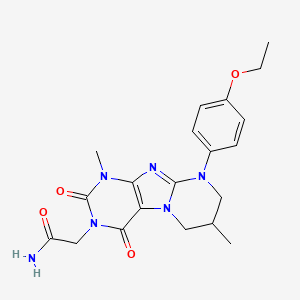 molecular formula C20H24N6O4 B6583383 2-(9-(4-ethoxyphenyl)-1,7-dimethyl-2,4-dioxo-1,2,6,7,8,9-hexahydropyrimido[2,1-f]purin-3(4H)-yl)acetamide CAS No. 846579-36-0