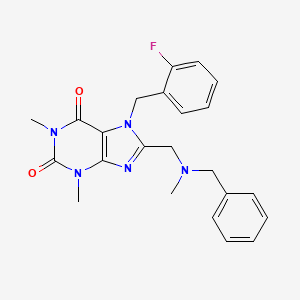 molecular formula C23H24FN5O2 B6583394 8-{[benzyl(methyl)amino]methyl}-7-(2-fluorobenzyl)-1,3-dimethyl-3,7-dihydro-1H-purine-2,6-dione CAS No. 851939-33-8