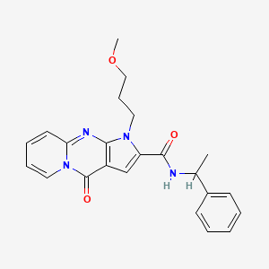 molecular formula C23H24N4O3 B6583472 1-(3-methoxypropyl)-4-oxo-N-(1-phenylethyl)-1,4-dihydropyrido[1,2-a]pyrrolo[2,3-d]pyrimidine-2-carboxamide CAS No. 900895-94-5