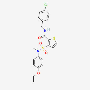 molecular formula C21H21ClN2O4S2 B6583565 N-[(4-chlorophenyl)methyl]-3-[(4-ethoxyphenyl)(methyl)sulfamoyl]thiophene-2-carboxamide CAS No. 1251624-58-4