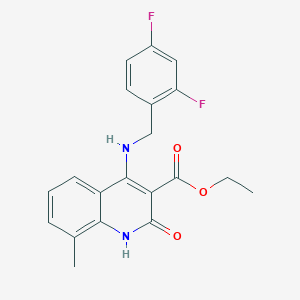 molecular formula C20H18F2N2O3 B6583600 ethyl 4-{[(2,4-difluorophenyl)methyl]amino}-8-methyl-2-oxo-1,2-dihydroquinoline-3-carboxylate CAS No. 1251568-79-2