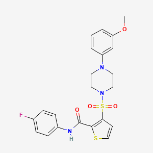 molecular formula C22H22FN3O4S2 B6583655 N-(4-fluorophenyl)-3-{[4-(3-methoxyphenyl)piperazin-1-yl]sulfonyl}thiophene-2-carboxamide CAS No. 1251705-61-9