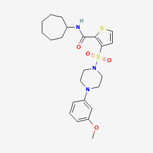 molecular formula C23H31N3O4S2 B6583660 N-cycloheptyl-3-{[4-(3-methoxyphenyl)piperazin-1-yl]sulfonyl}thiophene-2-carboxamide CAS No. 1251705-62-0