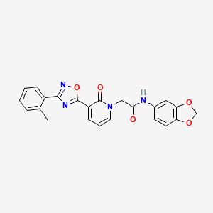 molecular formula C23H18N4O5 B6583750 N-(2H-1,3-benzodioxol-5-yl)-2-{3-[3-(2-methylphenyl)-1,2,4-oxadiazol-5-yl]-2-oxo-1,2-dihydropyridin-1-yl}acetamide CAS No. 1251611-85-4